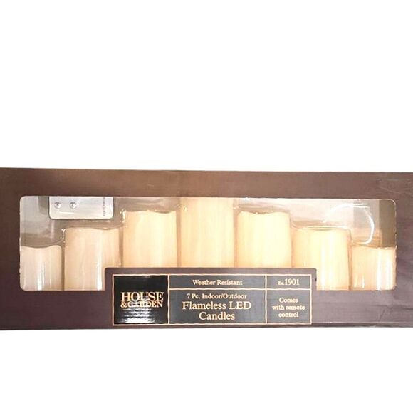 House & Garden Weather Resistant 7-PC Indoor/Outdoor LED Flameless Candles - Picture 2 of 8